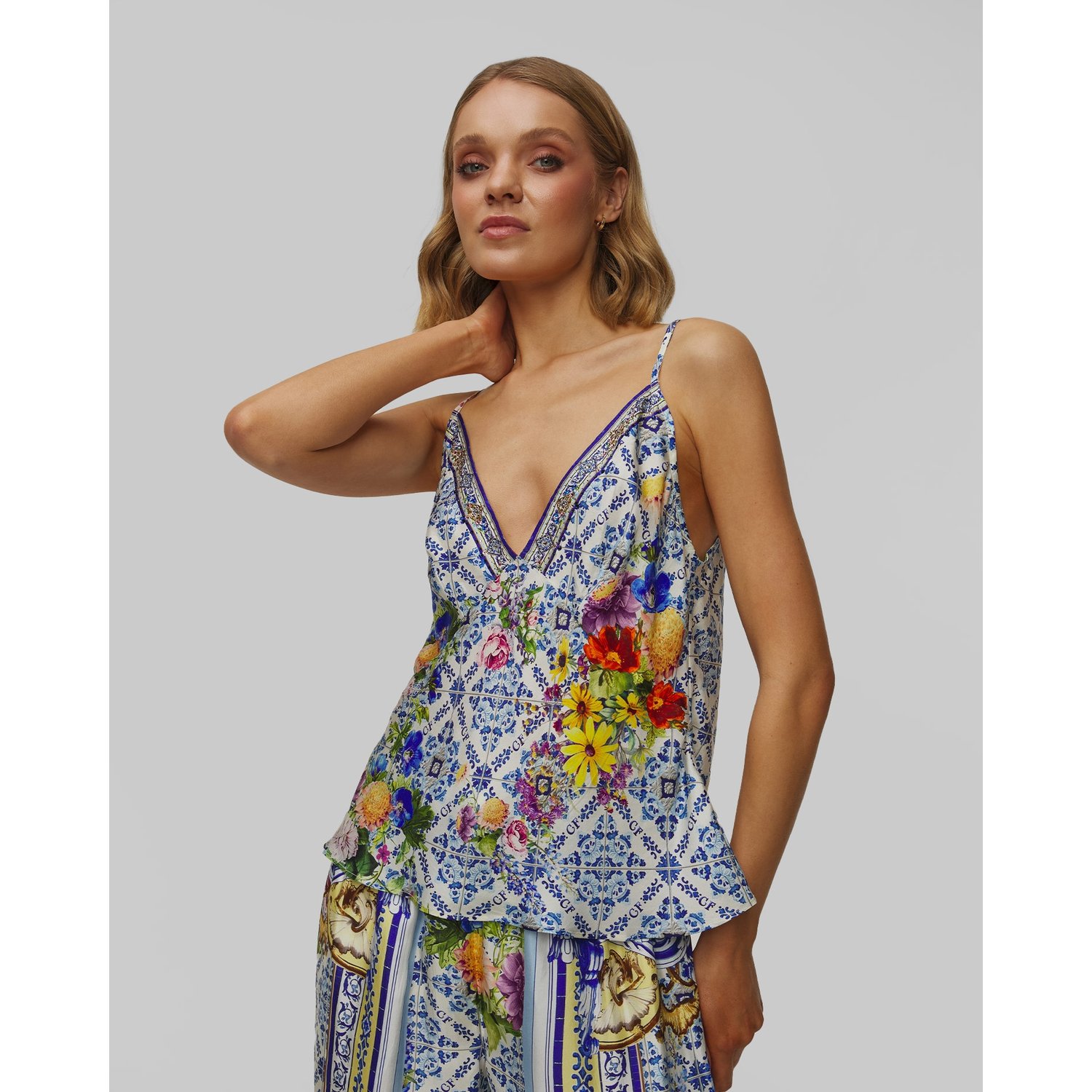 Top Jedwabny Damski Camilla V Neck Cami Wall To Wall Wonders
