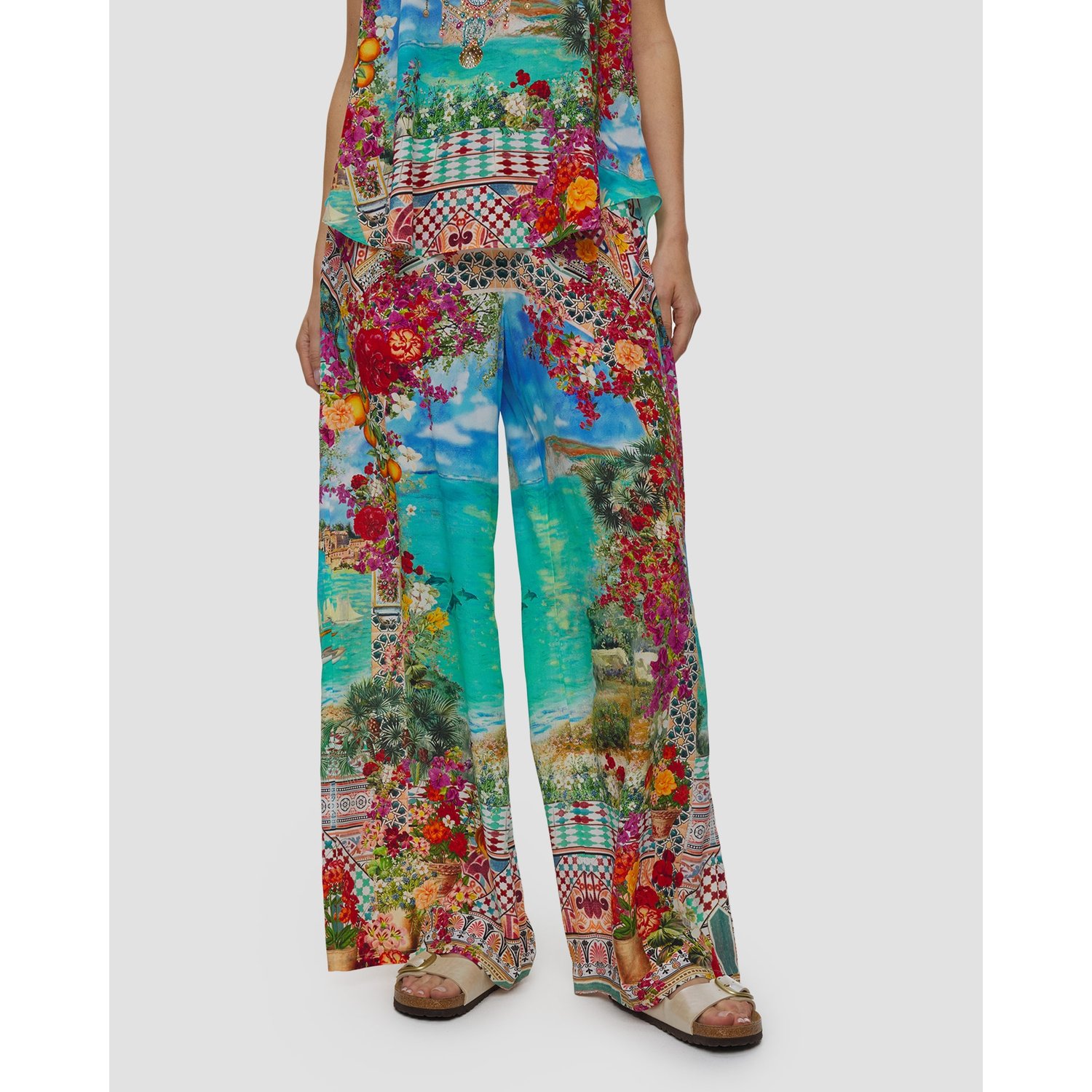 Jedwabne Spodnie Damskie Camilla Straight Leg Pant