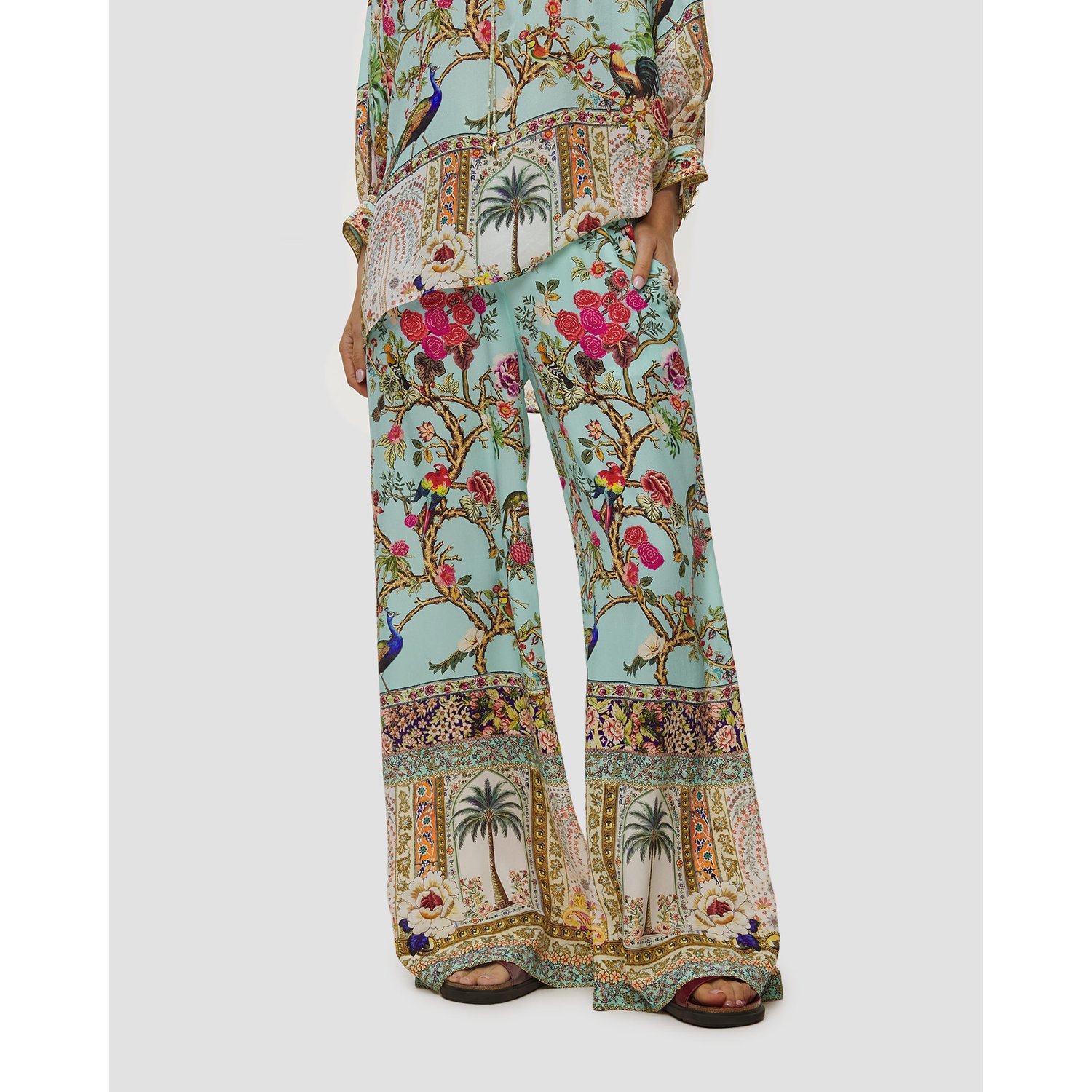 Szerokie Spodnie Jedwabne Damskie Camilla