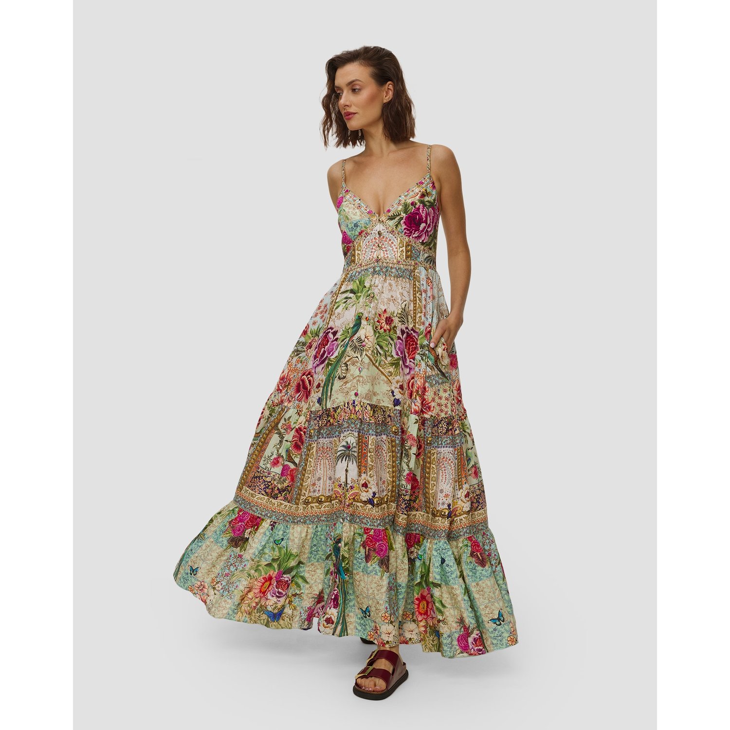 Sukienka Lniana Damska Camilla Tiered Bodice