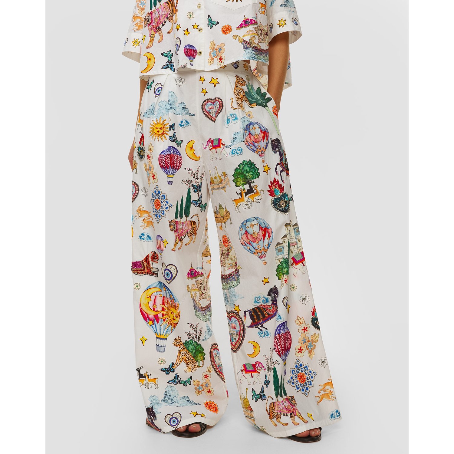 Szerokie Spodnie Z Printem Damskie Camilla