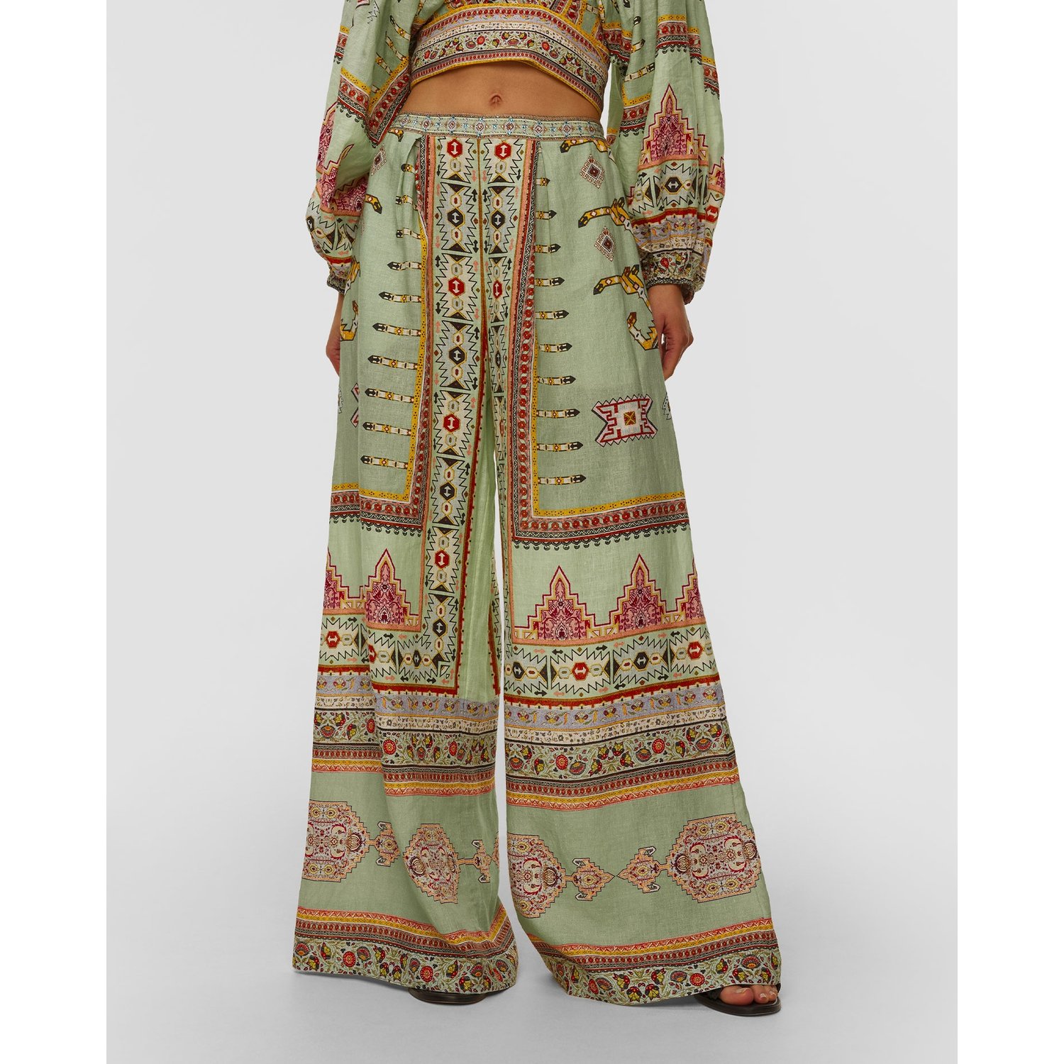 Szerokie Spodnie Lniane Damskie Camilla