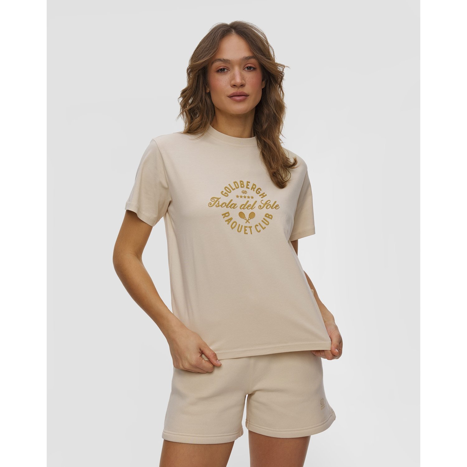 Beżowy T-shirt Damski Goldbergh Aurelia
