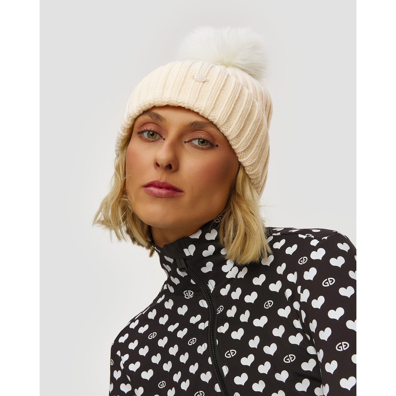 Czapka Wełniana Damska Goldbergh Una Kremowa