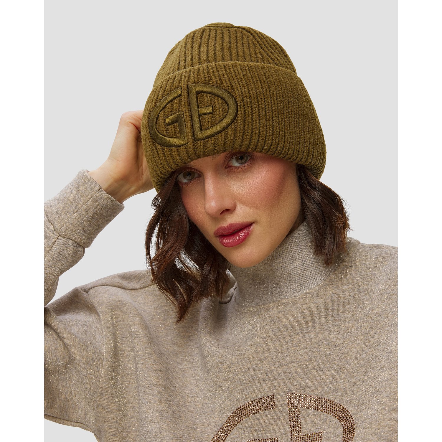 Czapka Wełniana Damska Goldbergh Valerie Oliwkowa