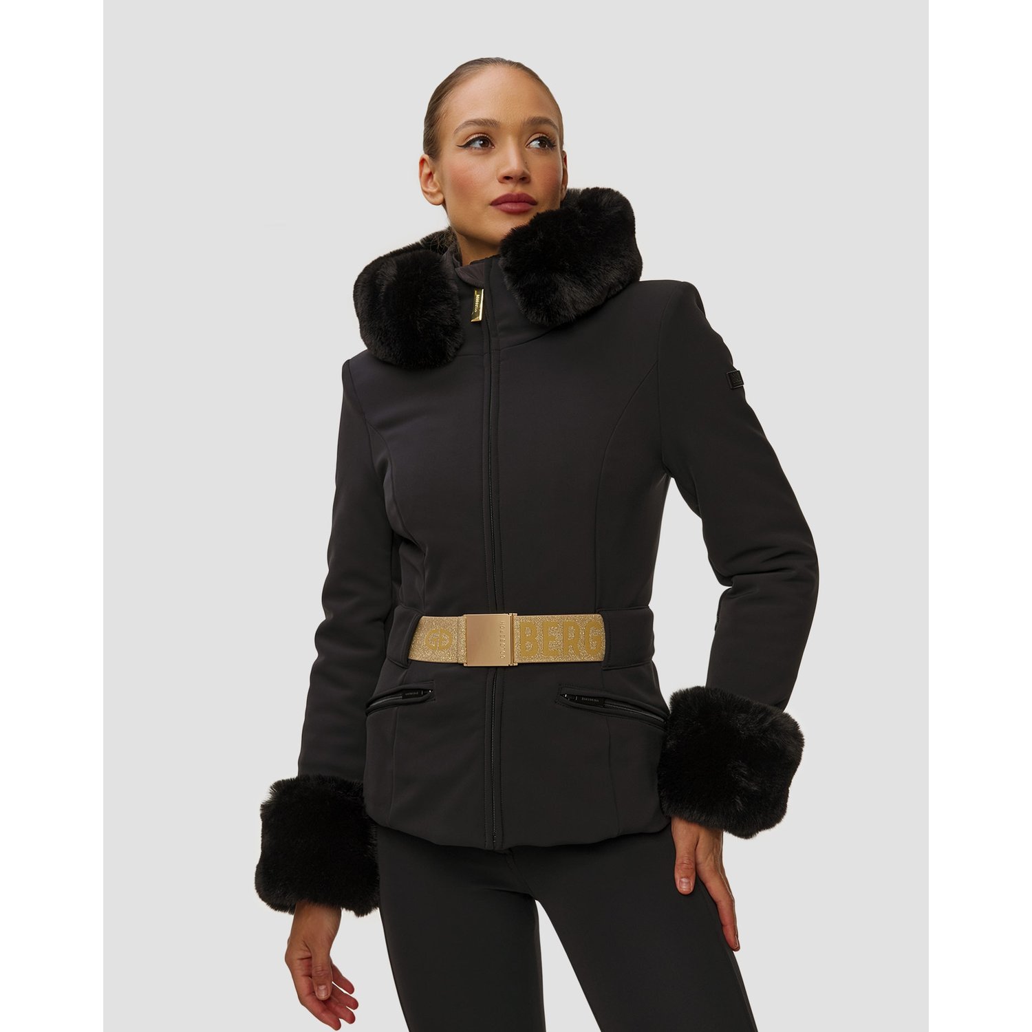 Czarna Kurtka Narciarska Damska Goldbergh Gold Exclusive Prezioso