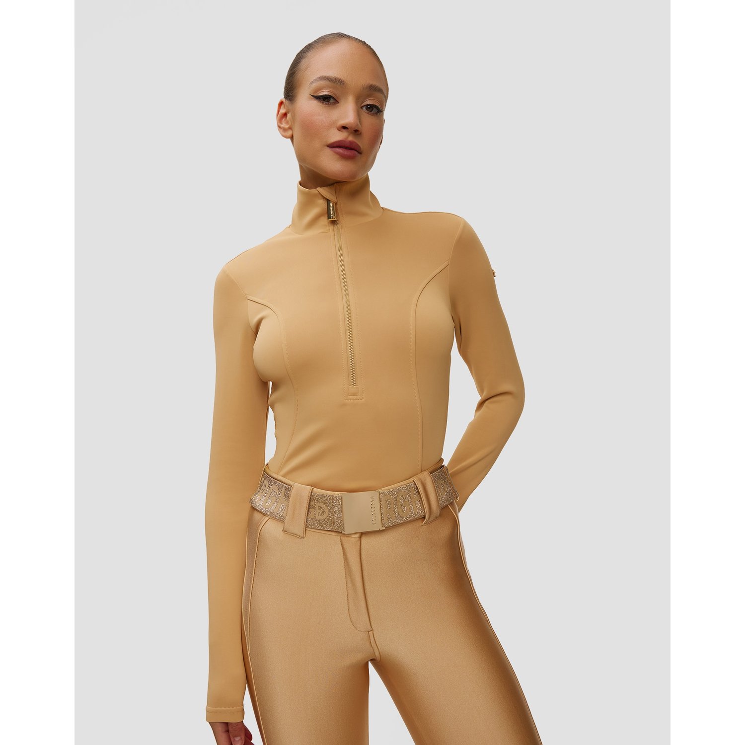 Karmelowy Golf Narciarski Damski Goldbergh Gold Exclusive Rosalia