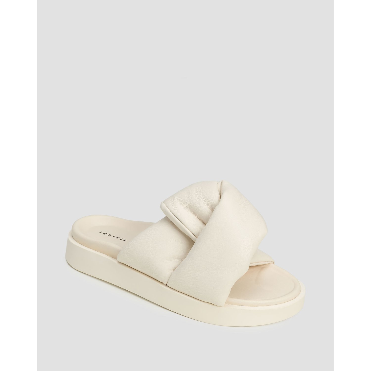 Beżowe Klapki Damskie Inuikii Soft Crossed