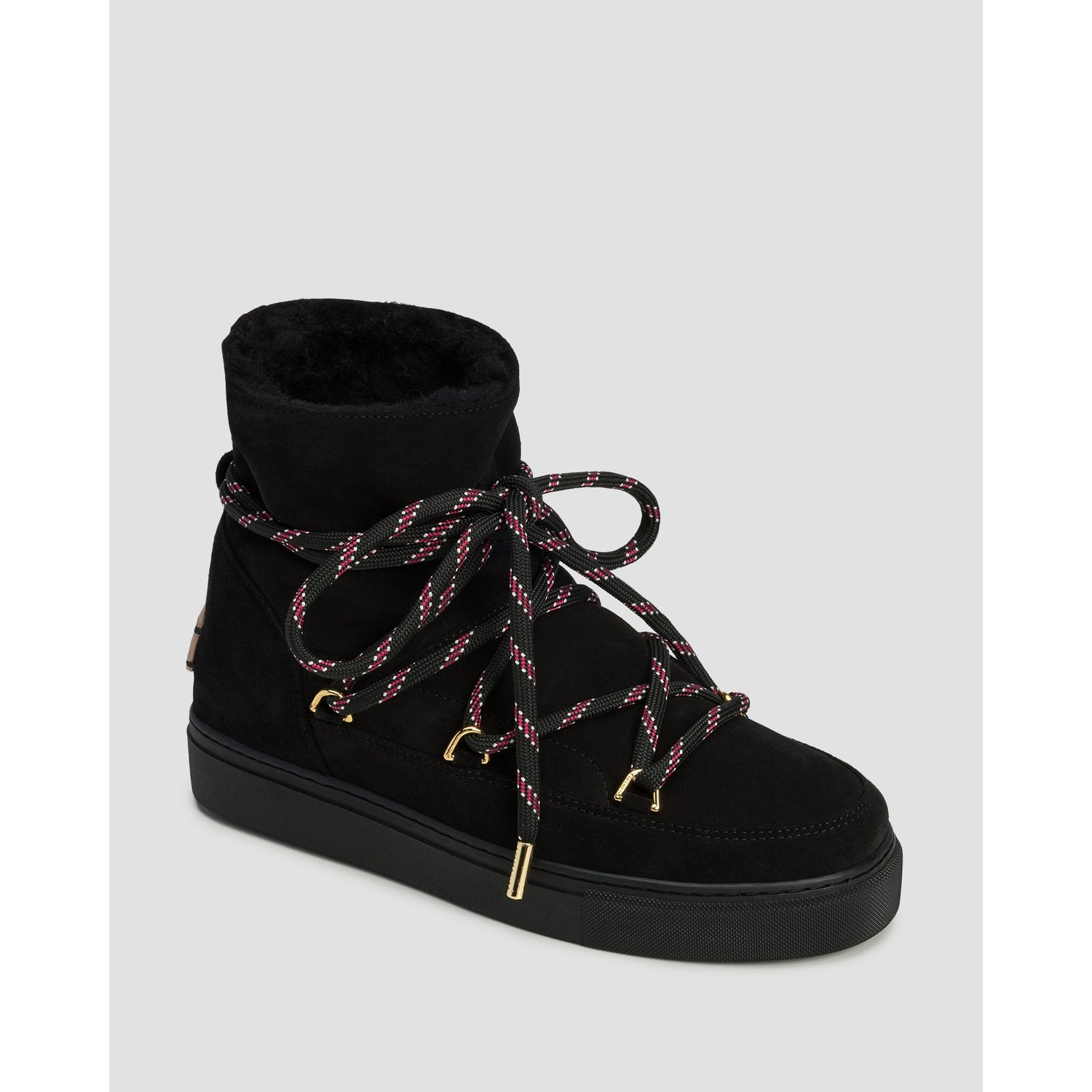 Czarne Buty Zimowe Damskie Inuikii X Coccinelle Jacquard Lace