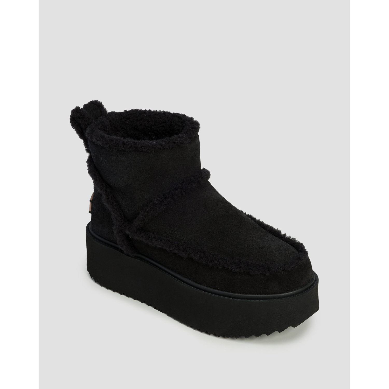 Czarne Buty Zimowe Damskie Inuikii X Coccinelle Classic Low Shearling