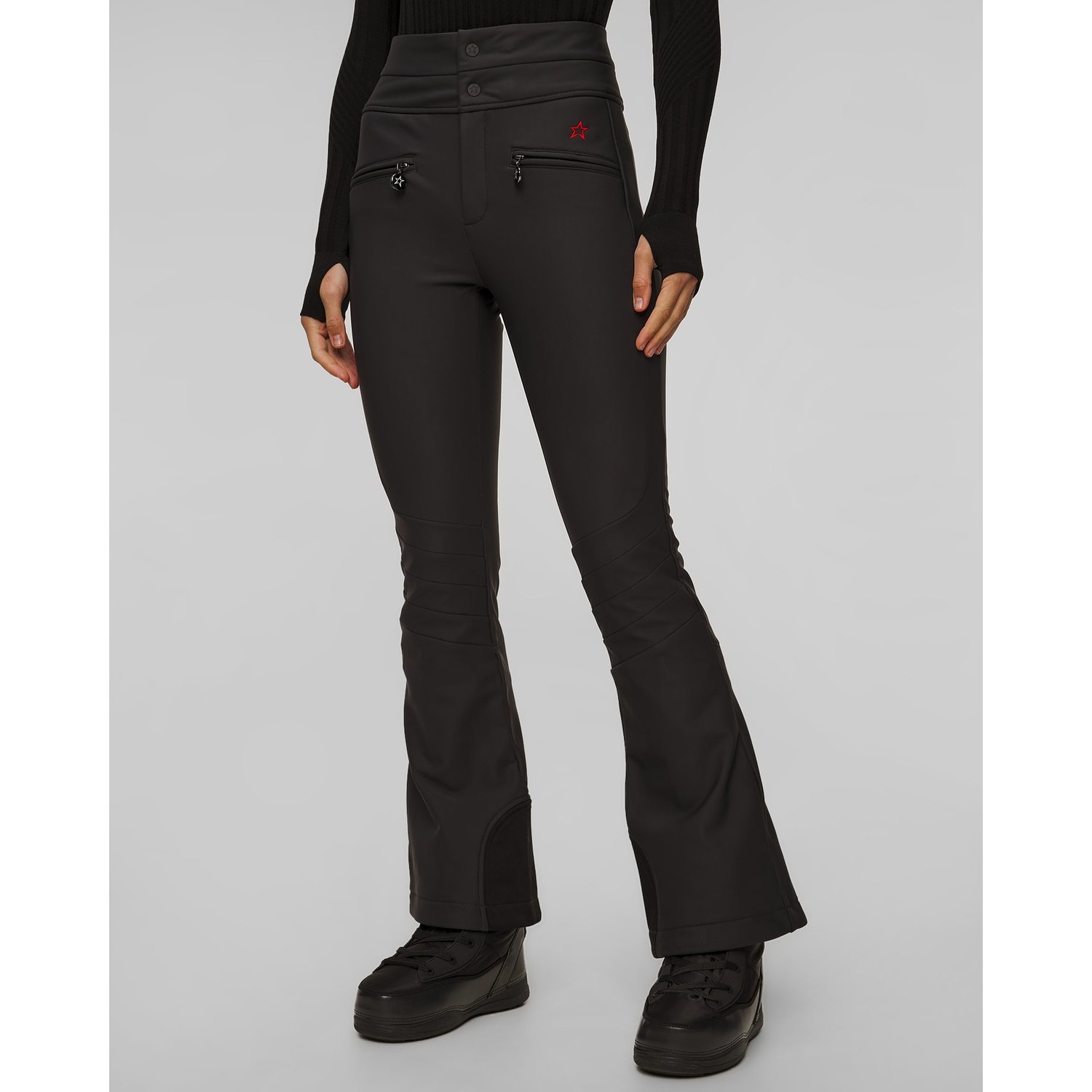 Czarne Spodnie Narciarskie Damskie Perfect Moment Aurora High Waist Flare Ski Pant