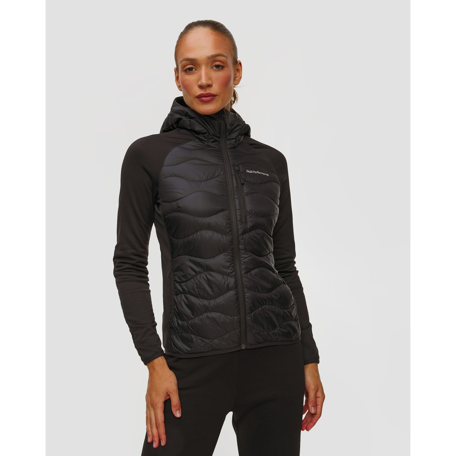 Kurtka Hybrydowa Damska Peak Performance Helium Down Hybrid Hood Women Czarna