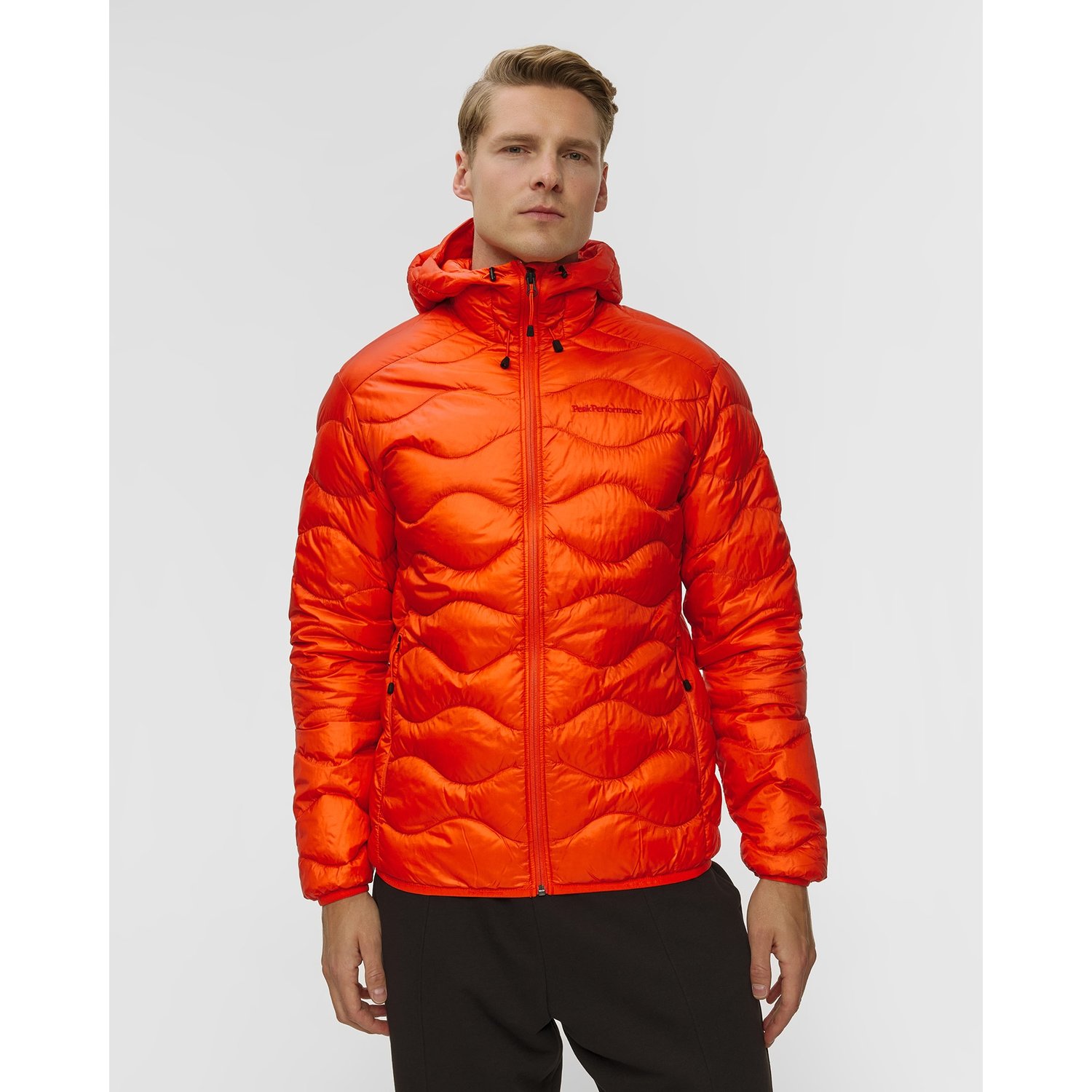 Kurtka Puchowa Męska Peak Performance Helium Down Hood Jacket Men Pomarańczowa