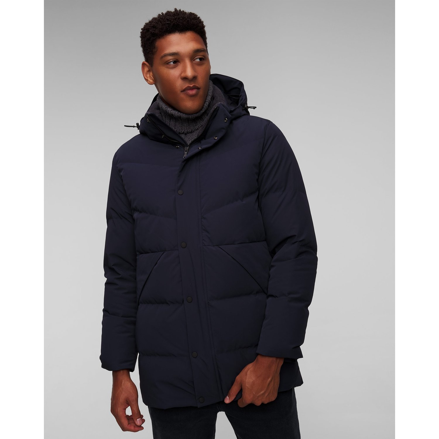 Niebieska Kurtka Puchowa Męska Paul&shark Down Parka