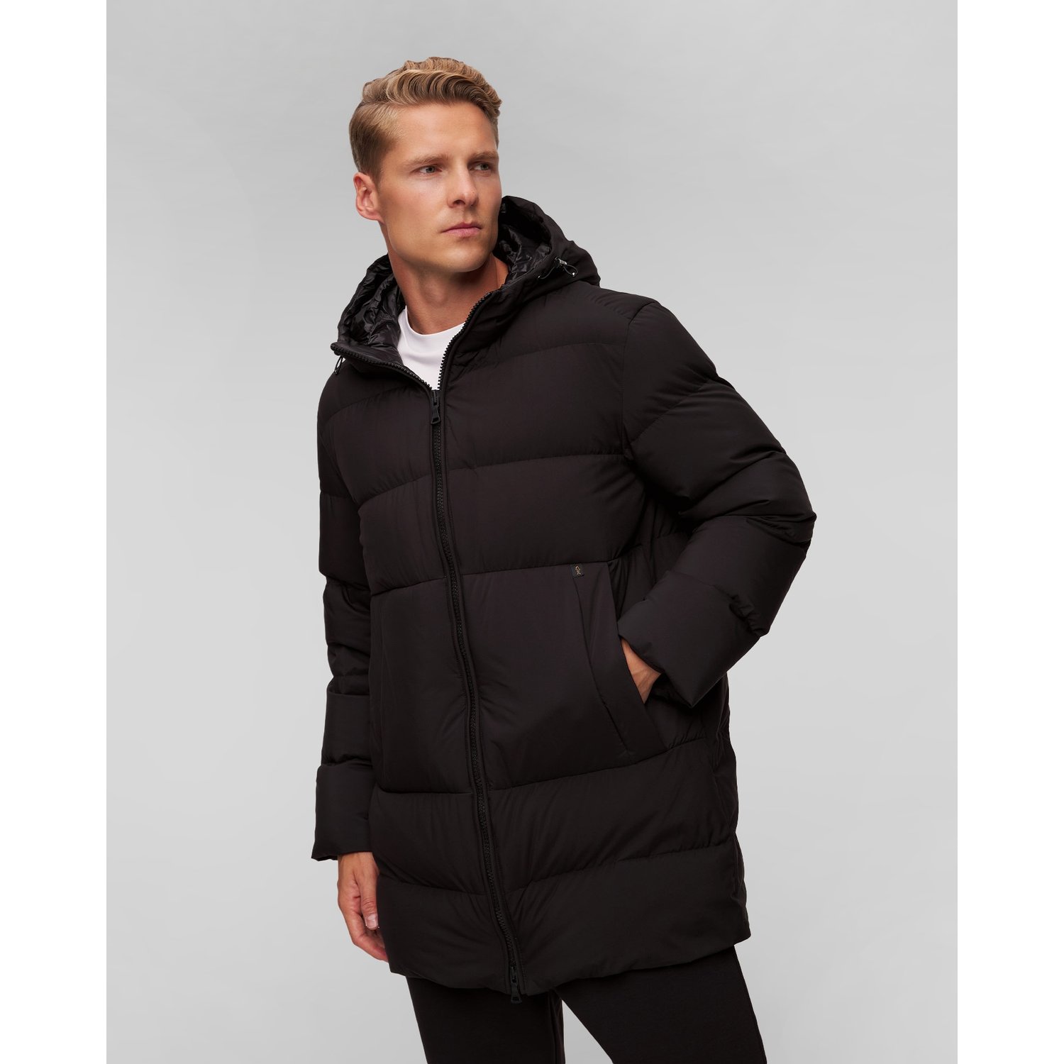 Czarna Kurtka Puchowa Męska Paul&shark Down Parka