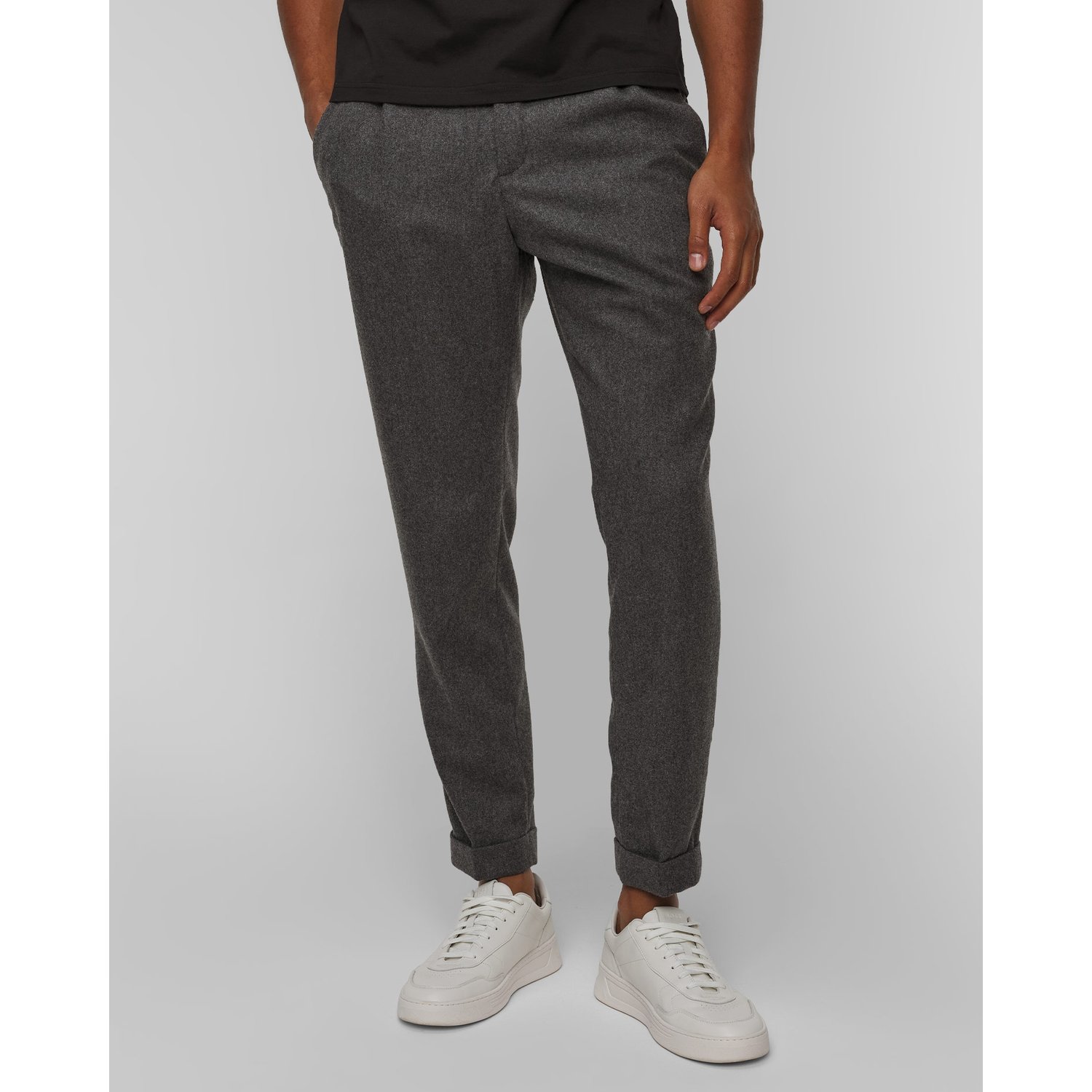 Szare Spodnie Wełniane Męskie Paul&shark