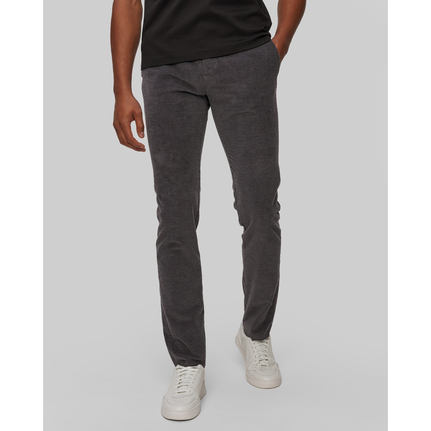 Szare Spodnie Męskie Sztruksowe Z Kaszmirem Paul&shark