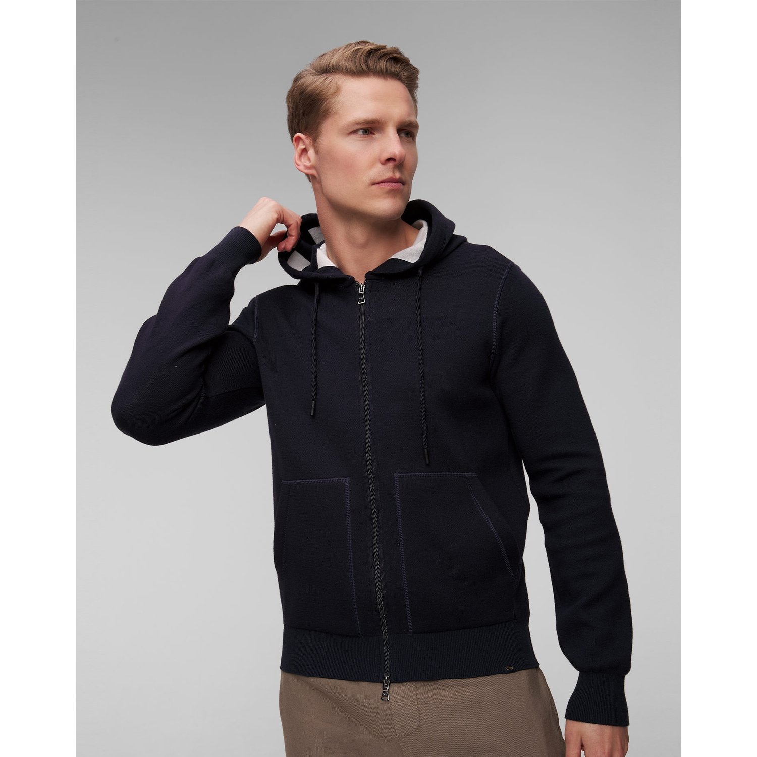 Granatowy Sweter Rozpinany Męski Paul&shark