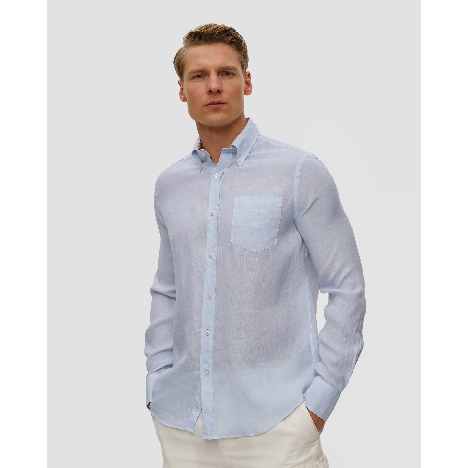 Koszula Lniana Błękitna Męska Paul&shark