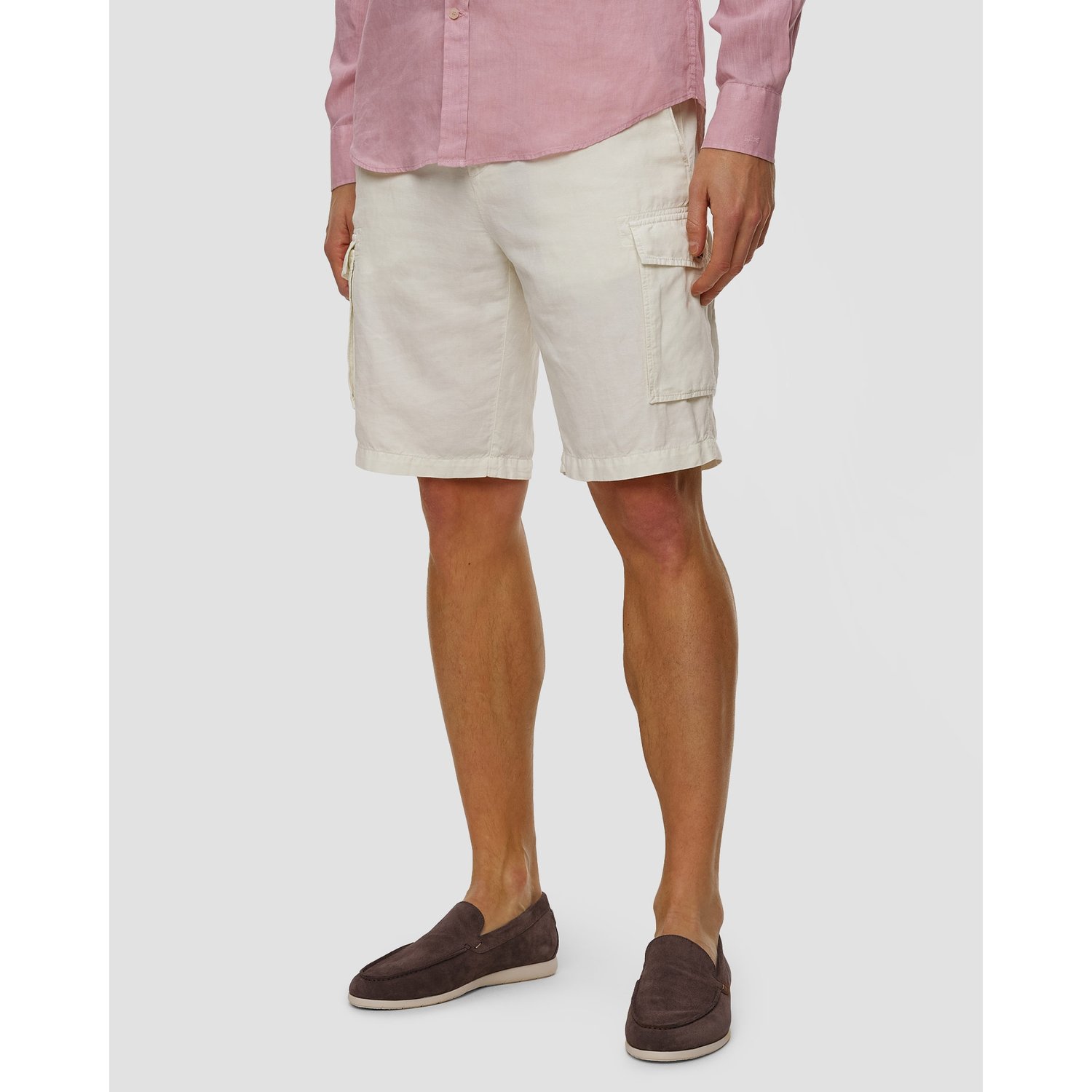 Beżowe Szorty Męskie Z Lnem Paul&shark