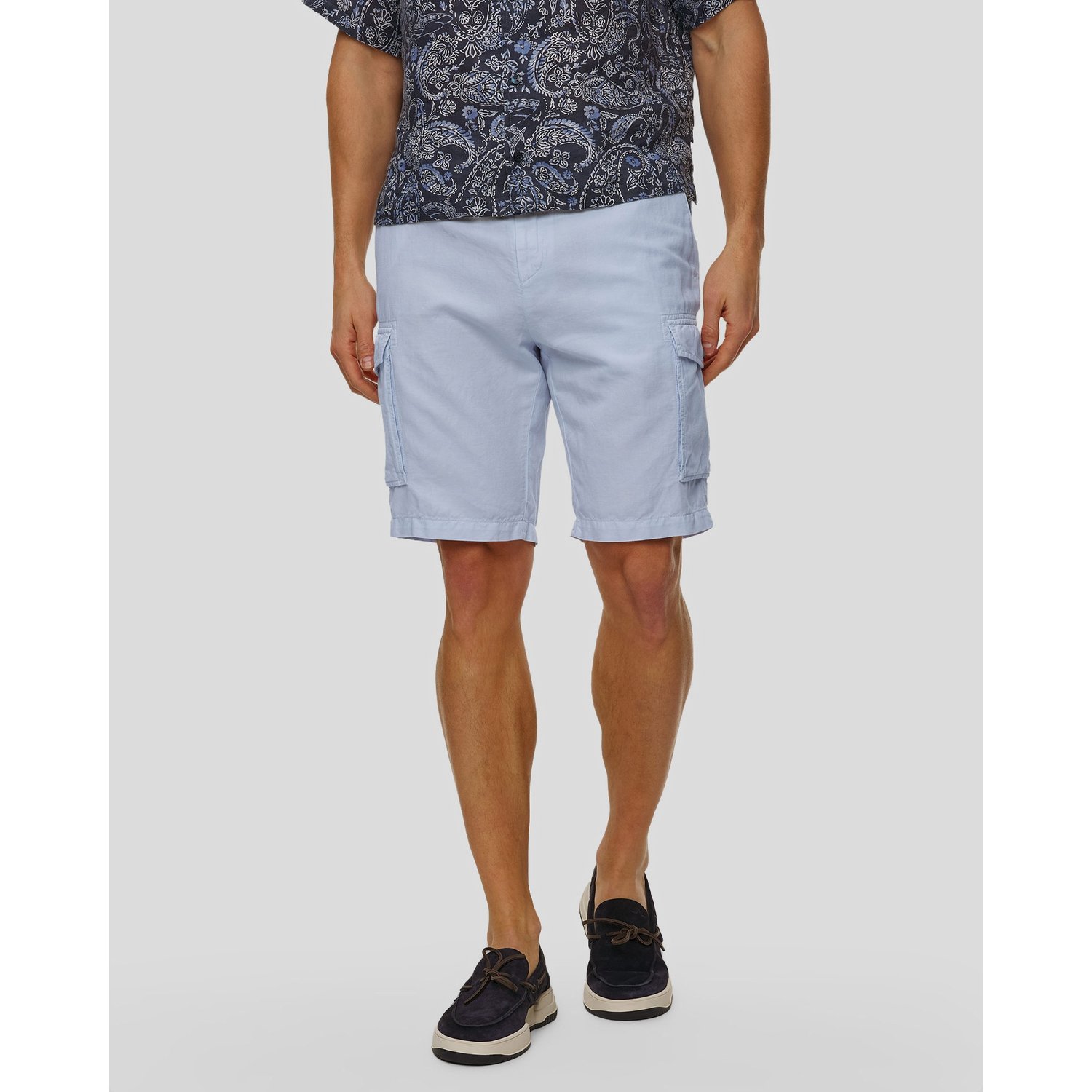 Błękitne Szorty Męskie Z Lnem Paul&shark