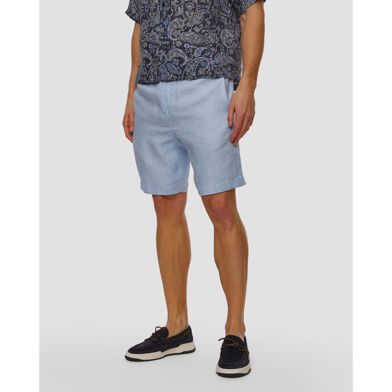 Błękitne Szorty Męskie Lniane Paul&shark