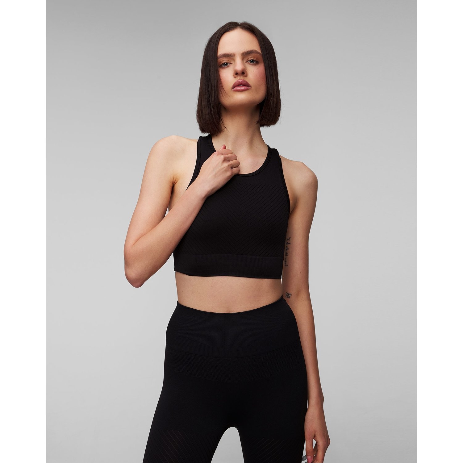 Czarny Bezszwowy Top Sportowy Damski Casall Essential Block Seamless Sport Top