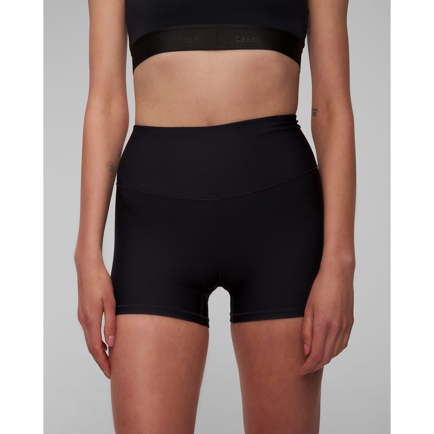 Czarne Spodenki Treningowe Z Bardzo Wysokim Stanem Damskie Casall Ultra High Waist Hot Pant