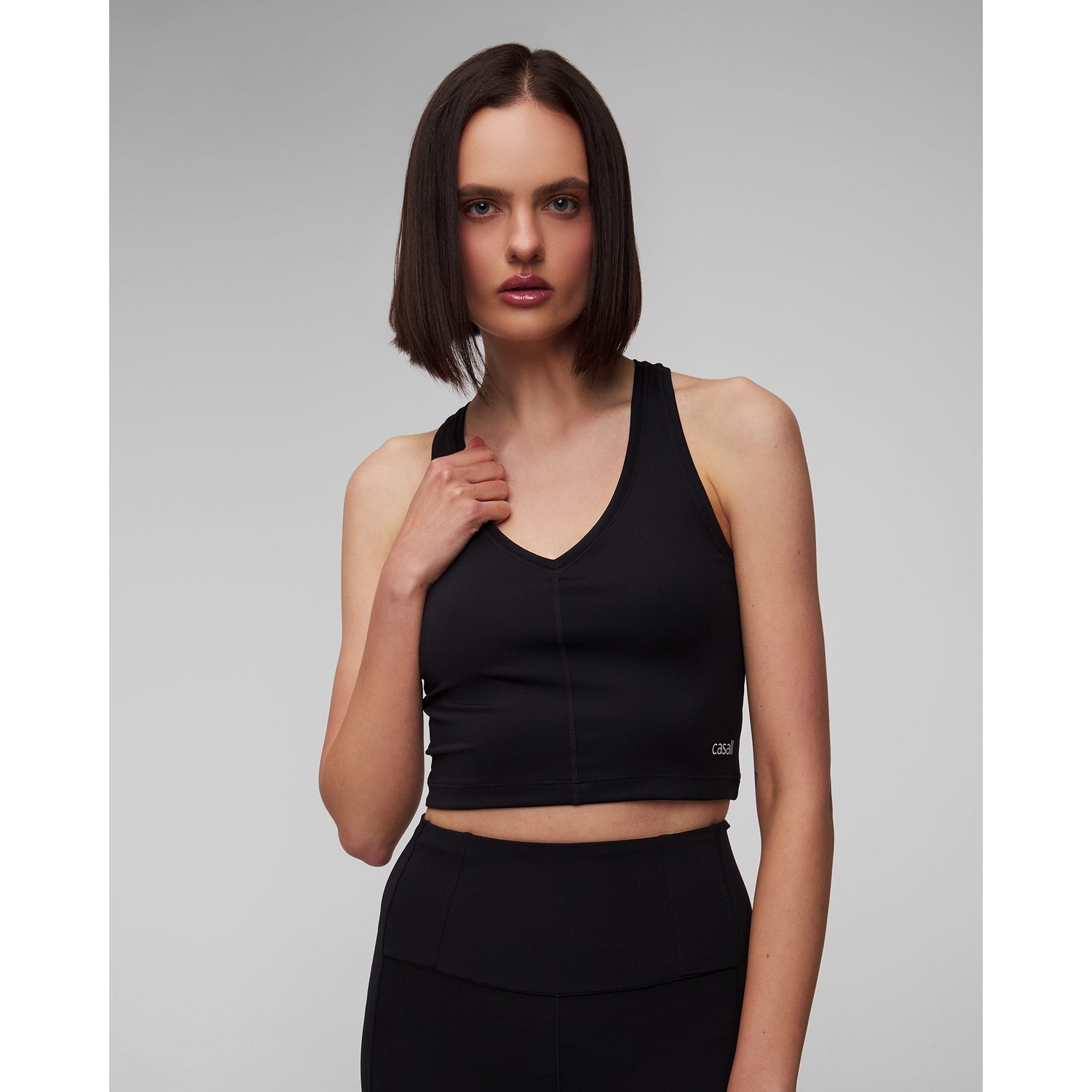 Czarny Top Sportowy Damski Casall Sharp Back Sport Top