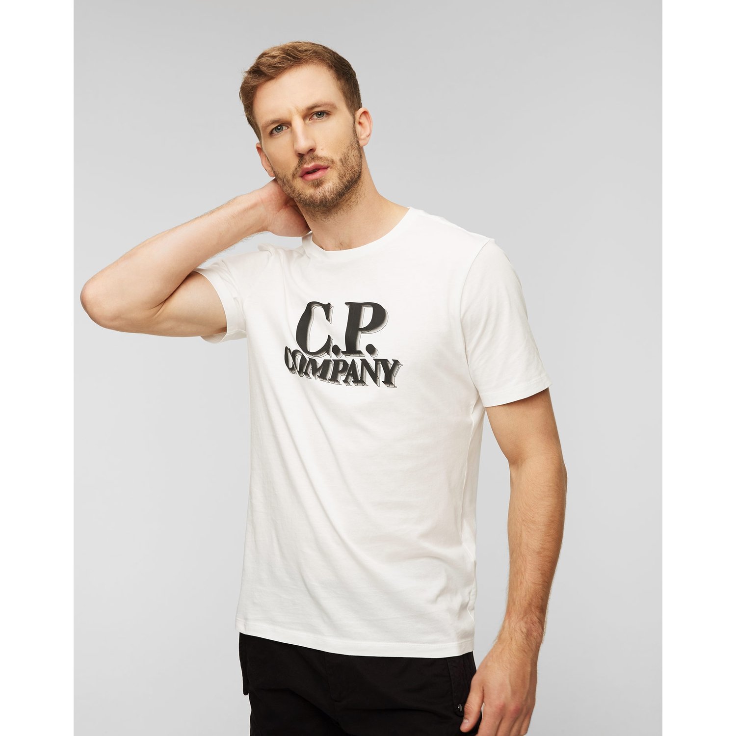Biały T-shirt Męski C.p. Company