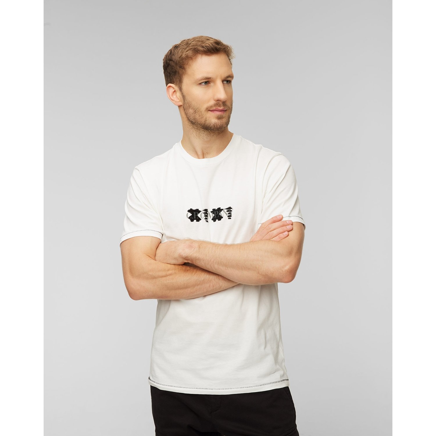 Biały T-shirt Męski C.p. Company