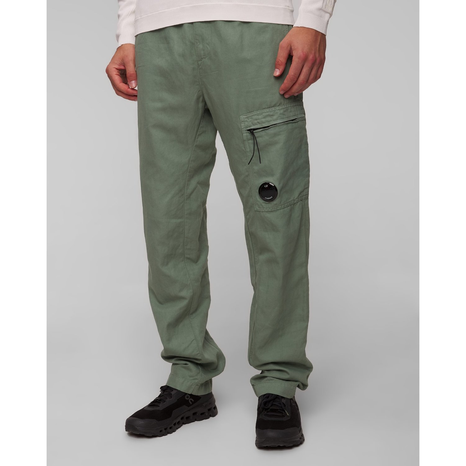 Spodnie Lniane Khaki Męskie C.p. Company