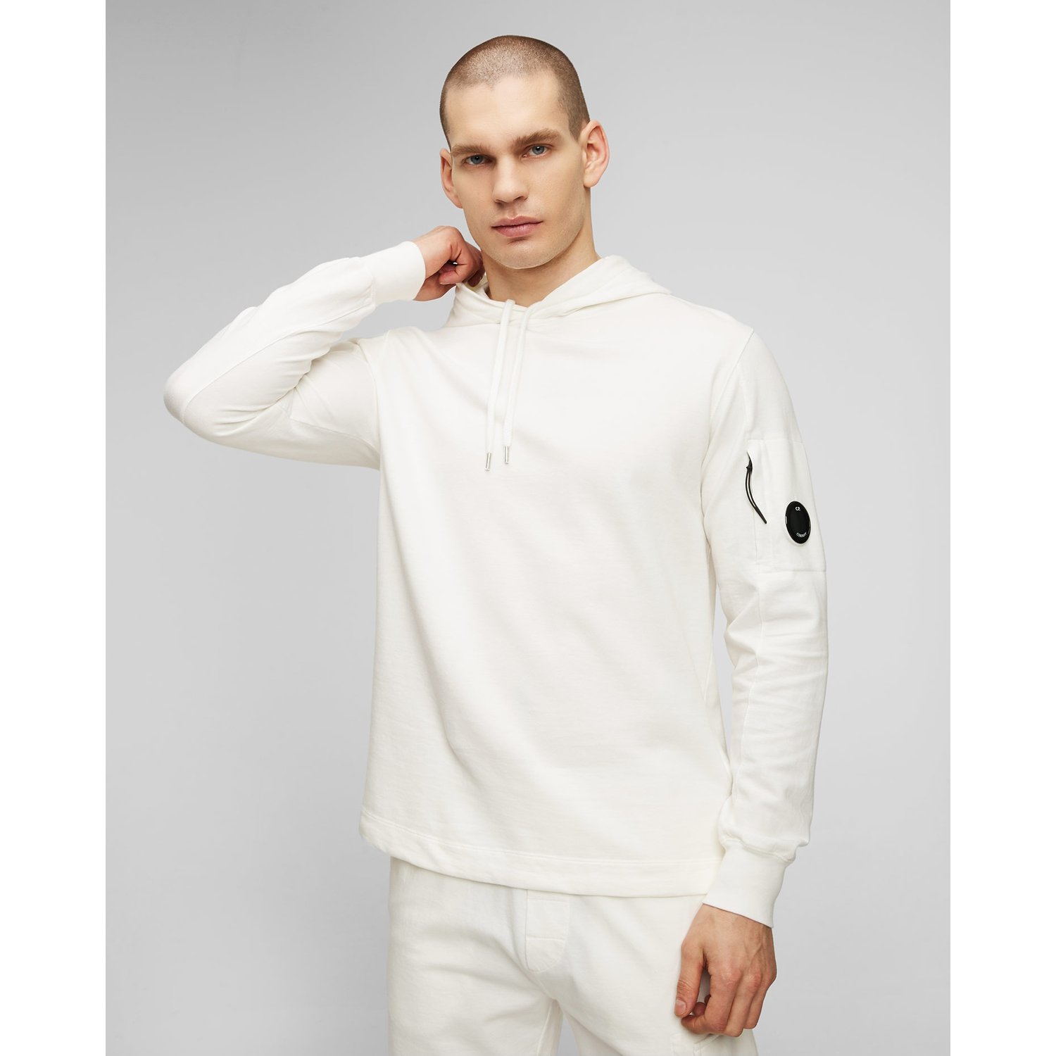 Biała Bluza Z Kapturem Męska C.p. Company