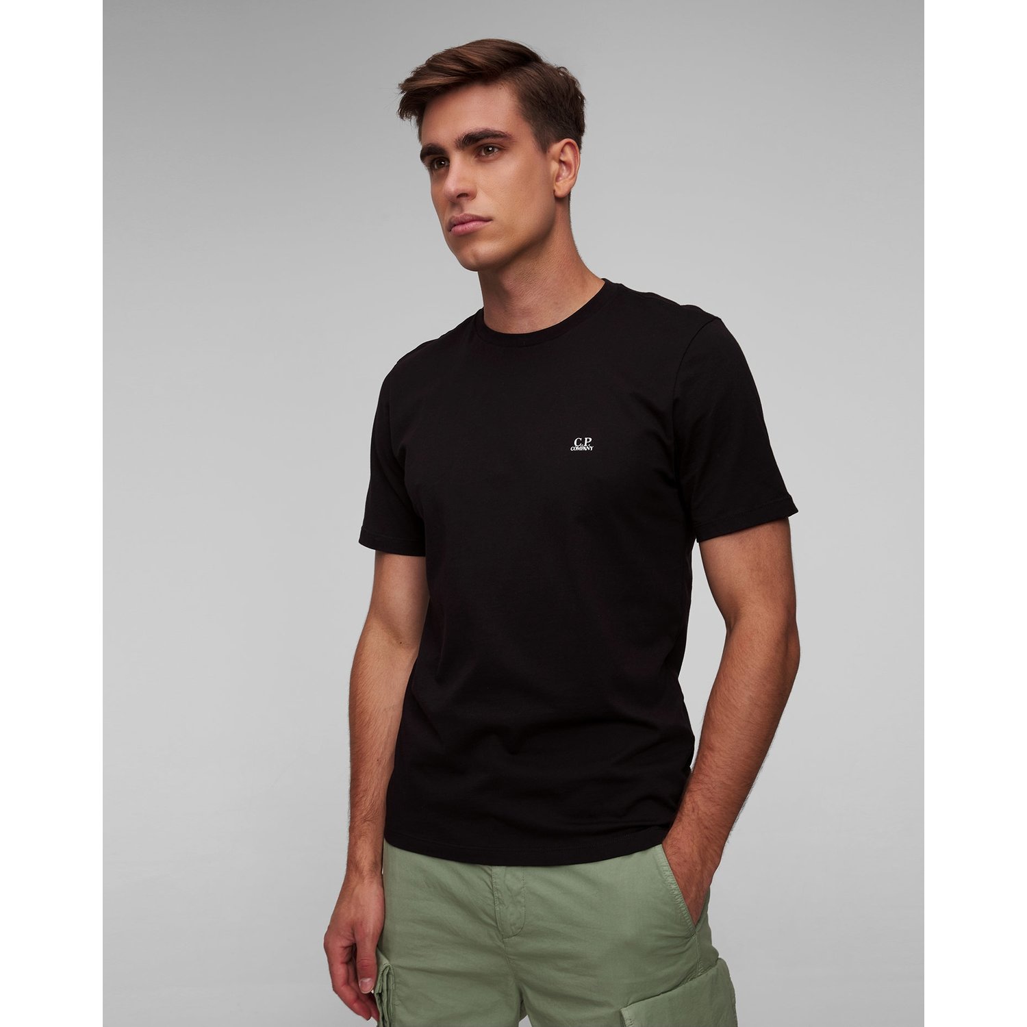 Czarny T-shirt Męski C.p. Company
