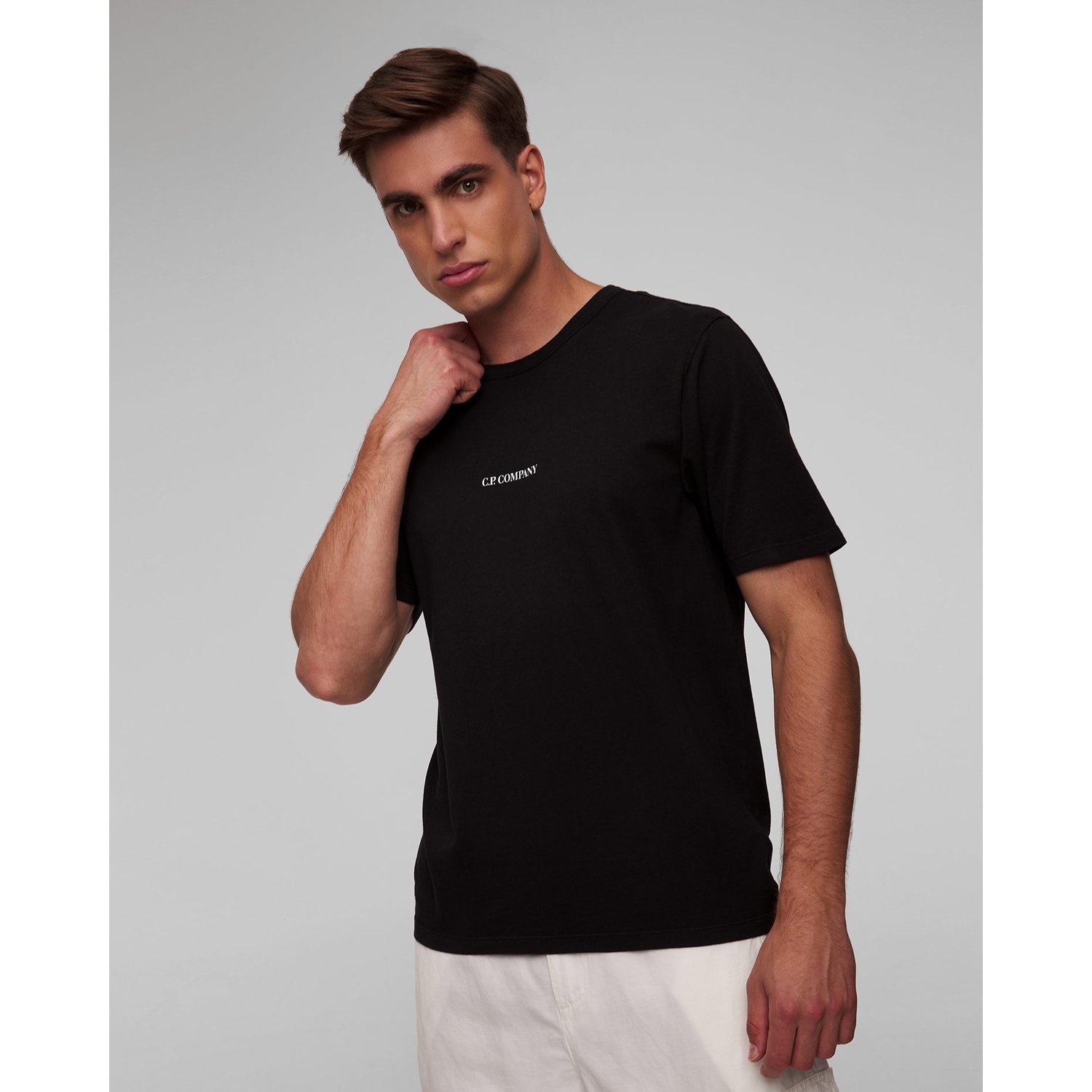 Czarny T-shirt Męski C.p. Company