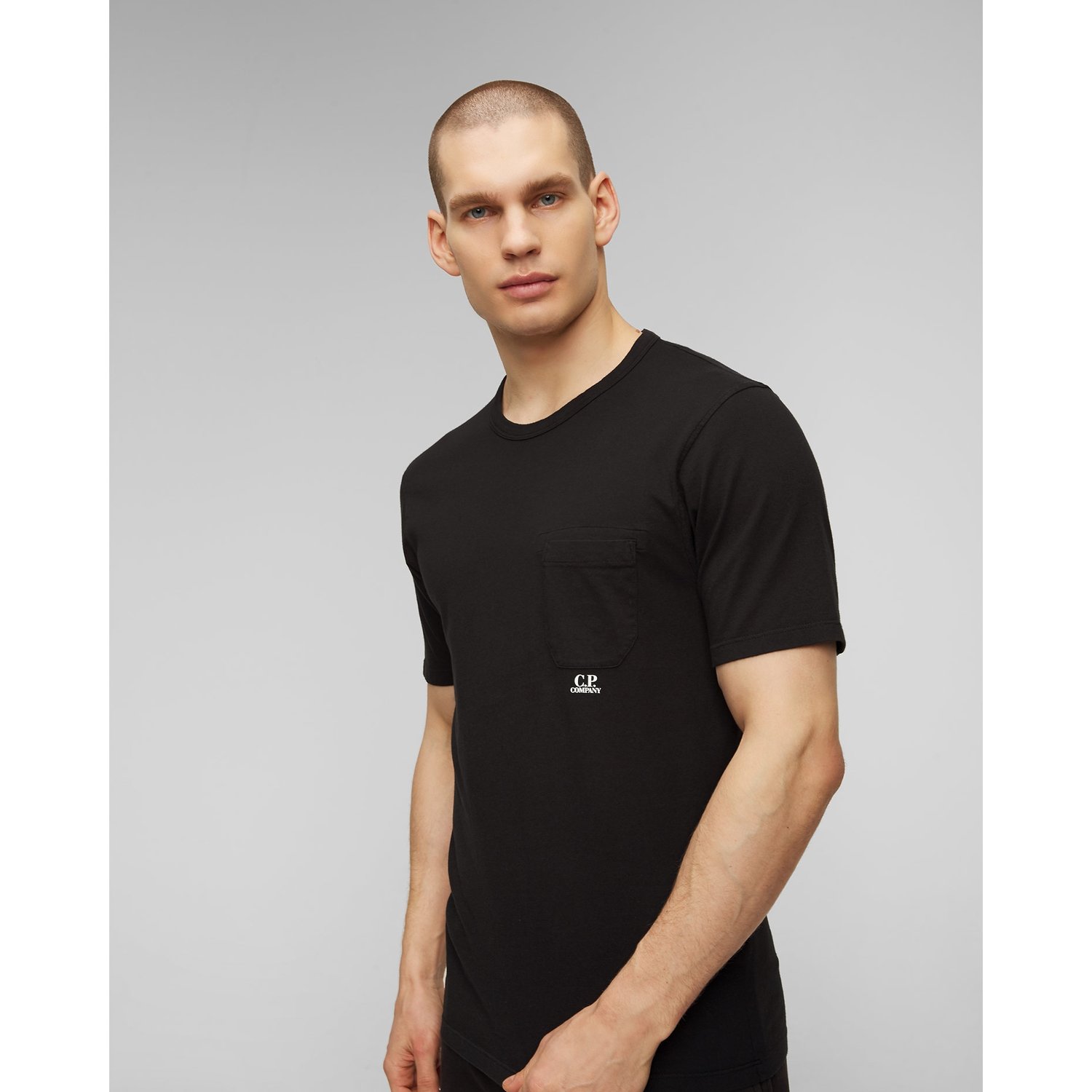 Czarny T-shirt Męski C.p. Company