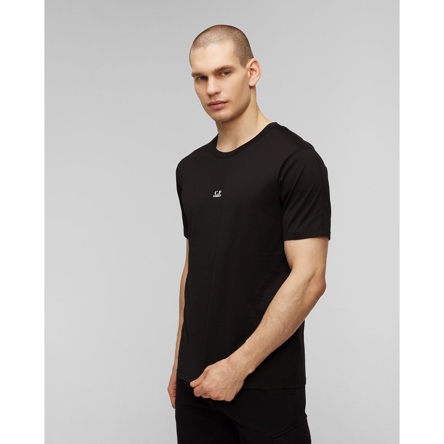 Czarny T-shirt Męski C.p. Company