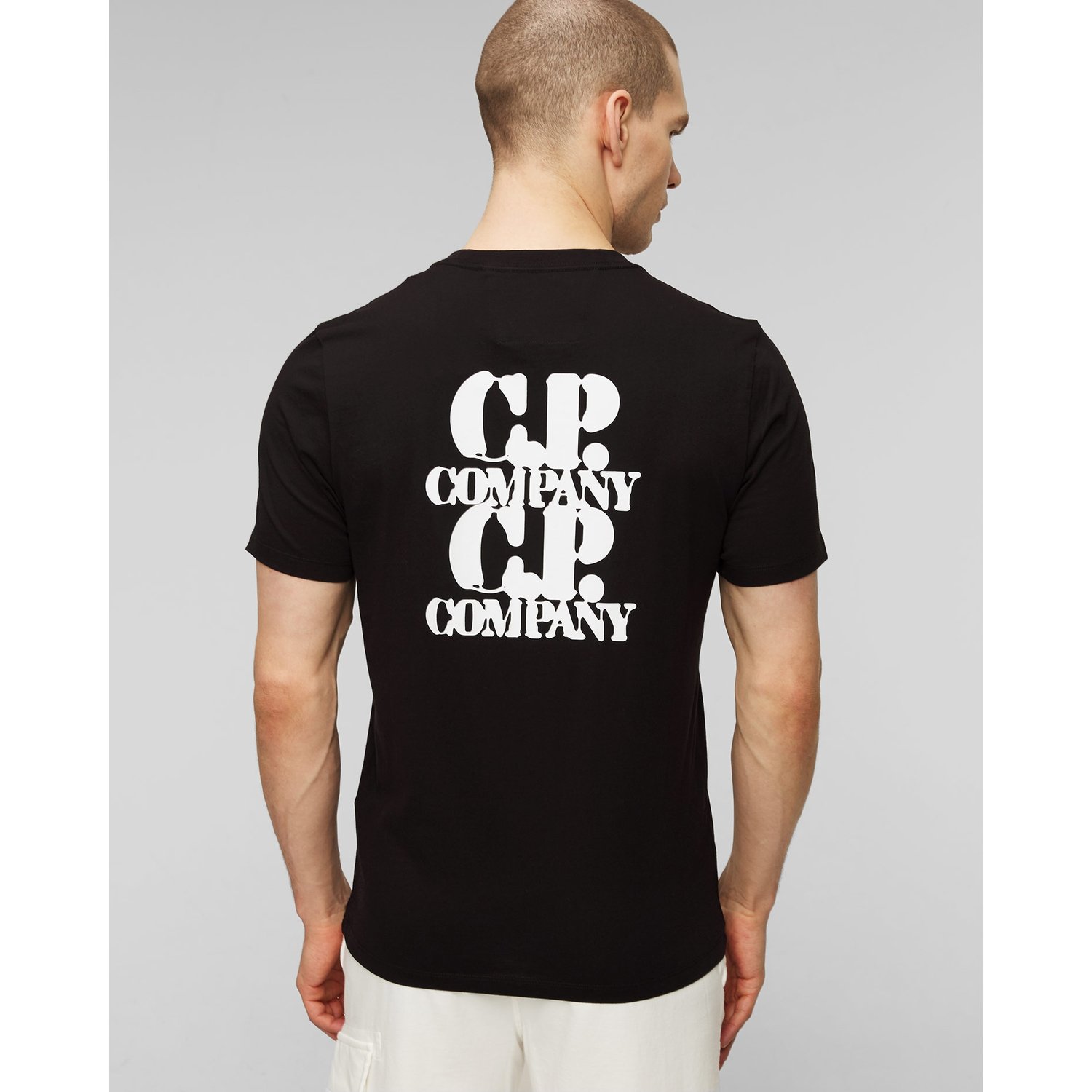 Czarny T-shirt Męski C.p. Company