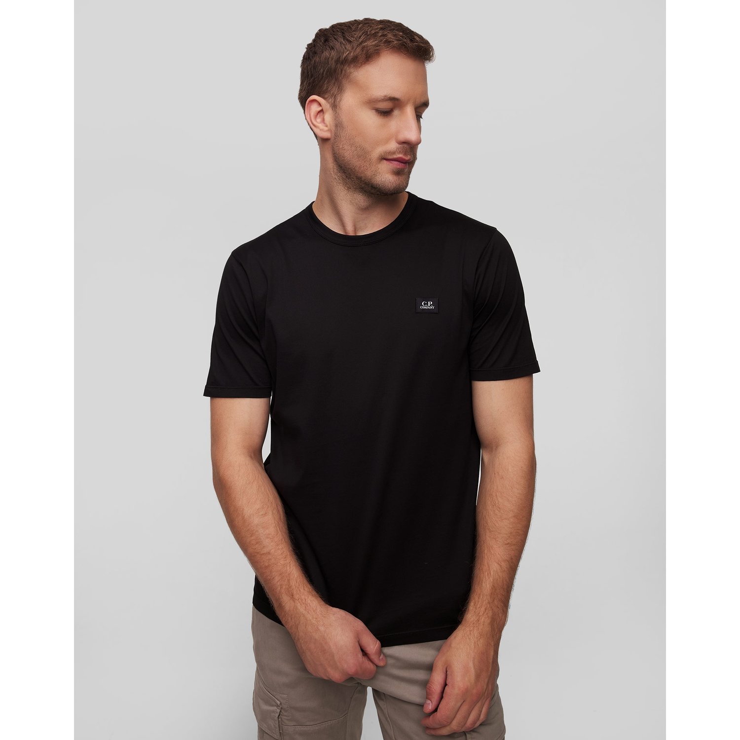Czarny T-shirt Męski C.p. Company