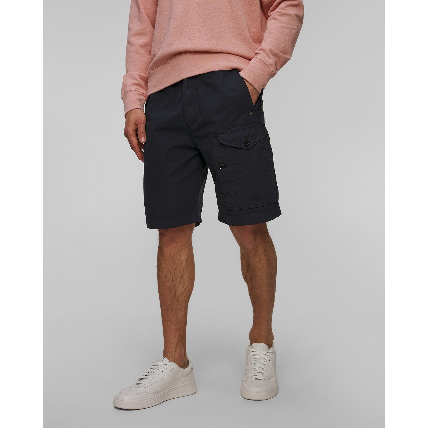 Szorty Męskie C.p. Company Microreps Cargo Shorts Granatowe