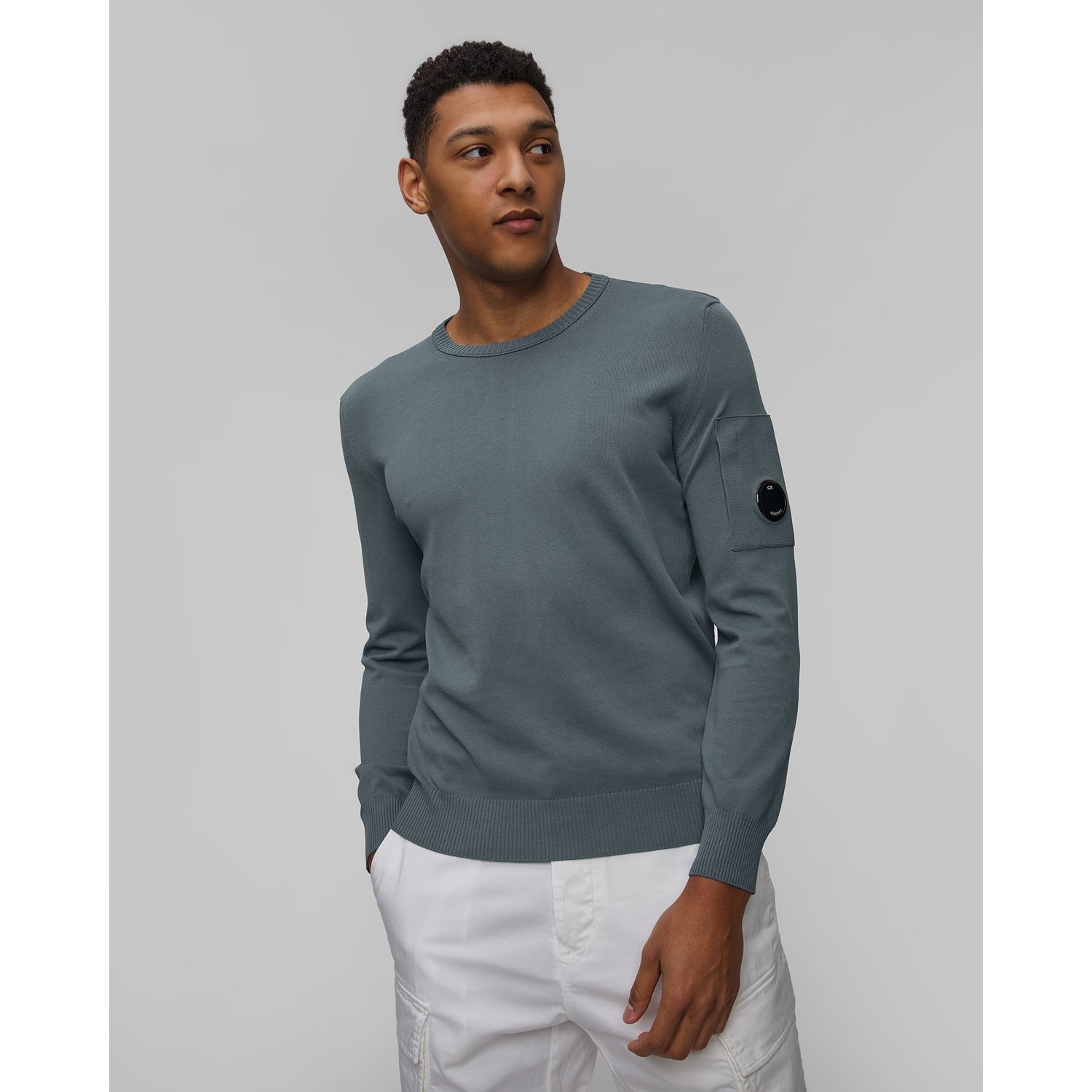 Sweter Męski C.p. Company Cotton Crepe Crewneck Lens Knit
