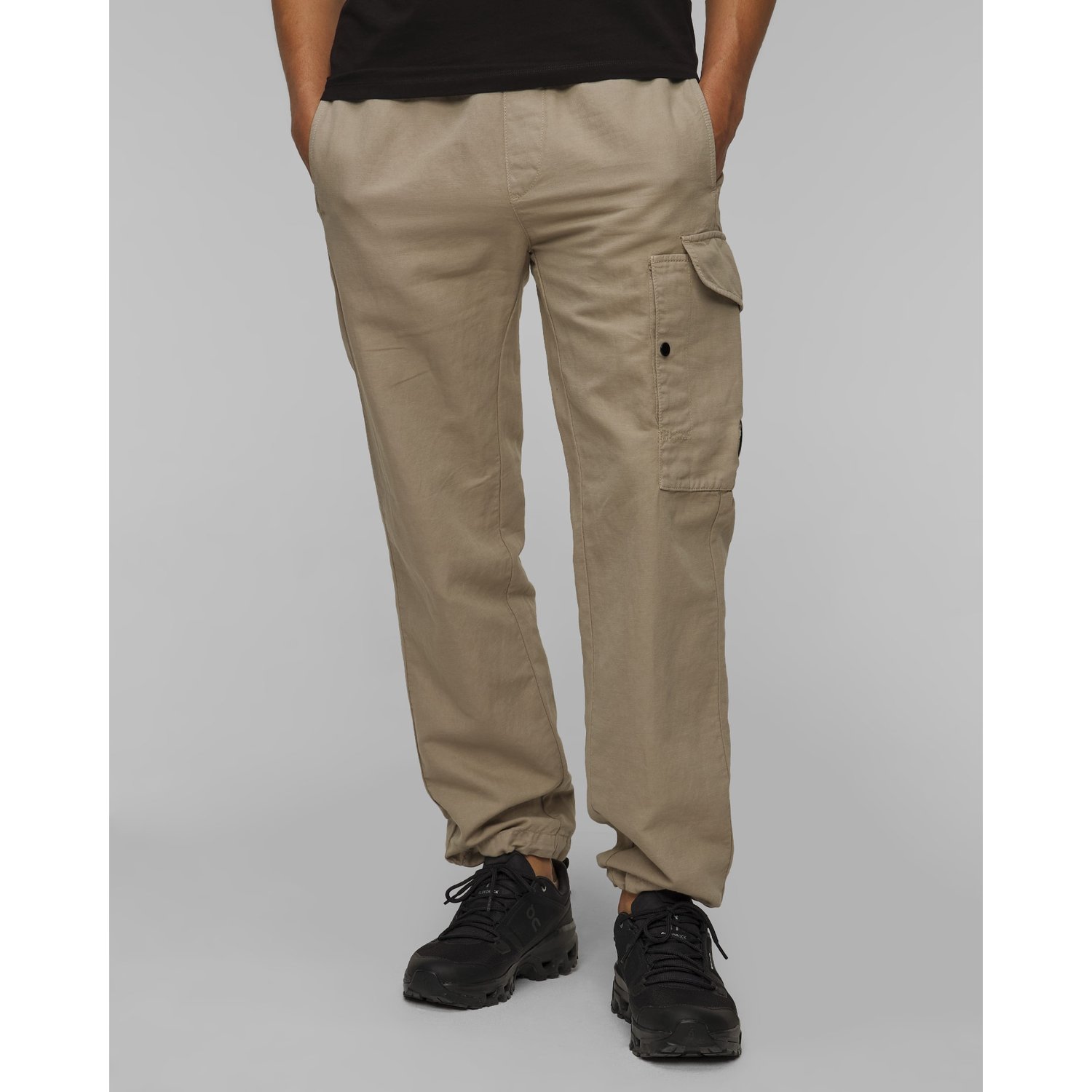 Spodnie Męskie C.p. Company Cotton/linen Loose Pants Khaki