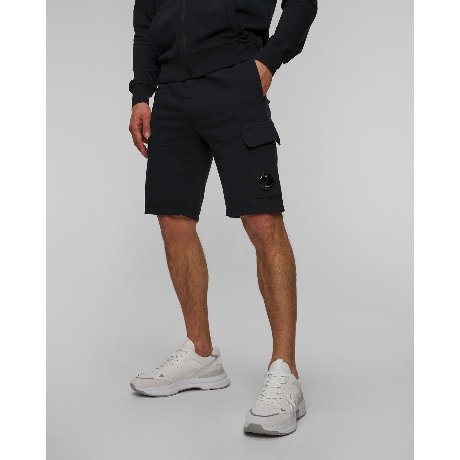 Szorty Męskie C.p. Company Light Fleece Cargo Lens Shorts Granatowe