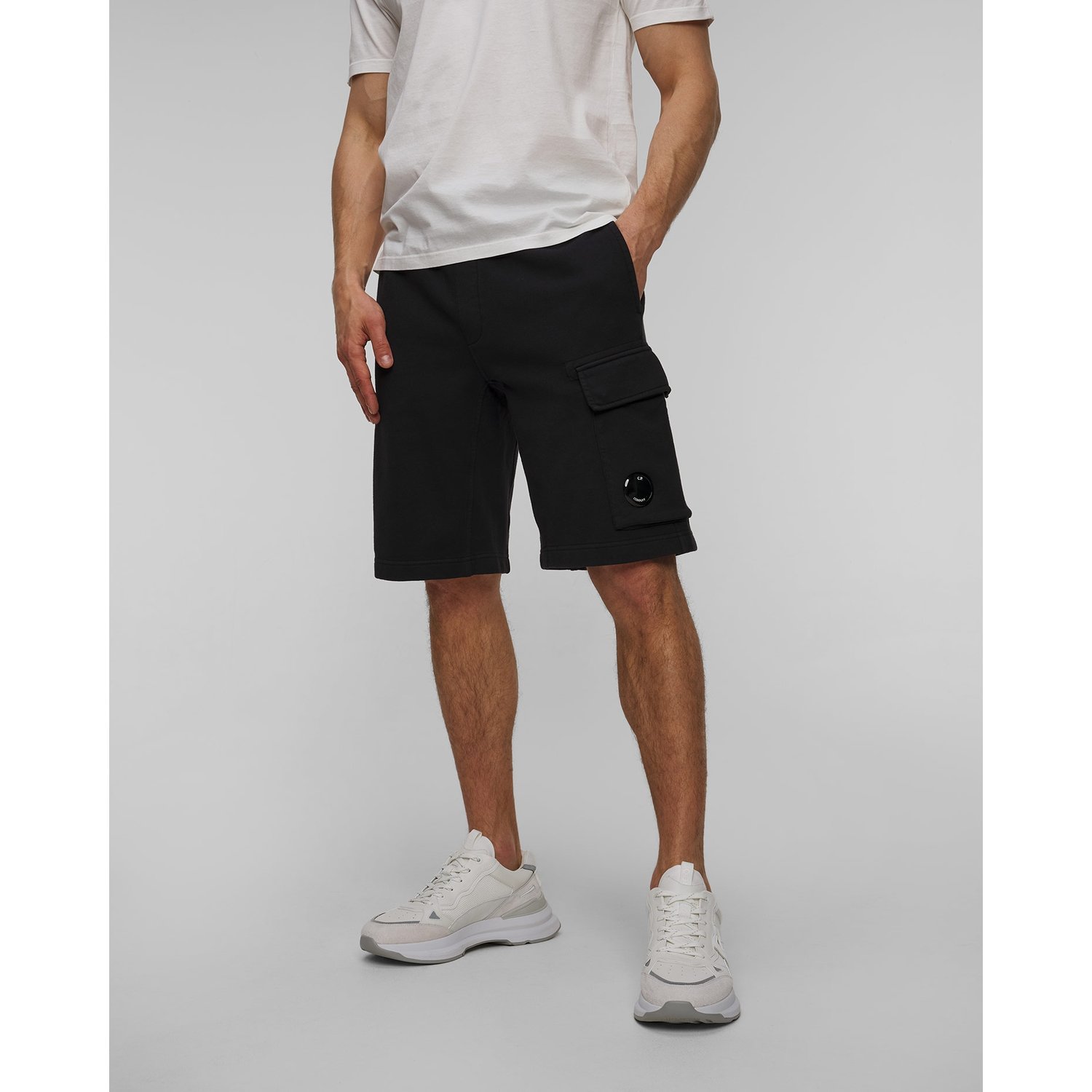 Szorty Męskie C.p. Company Cotton Diagonal Fleece Cargo Shorts Granatowe