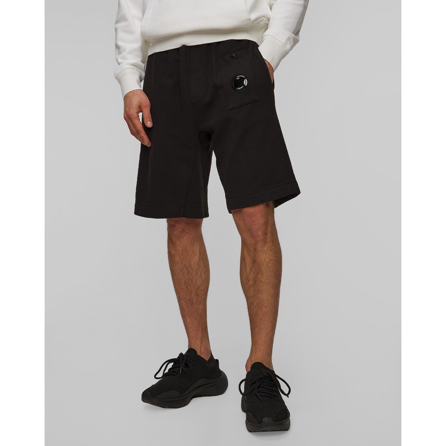 Szorty Męskie C.p. Company Malfile Fleece Shorts Czarne
