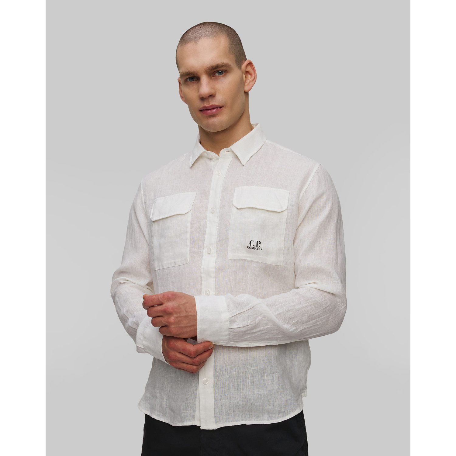 Koszula Męska C.p. Company Linen Shirt Biała