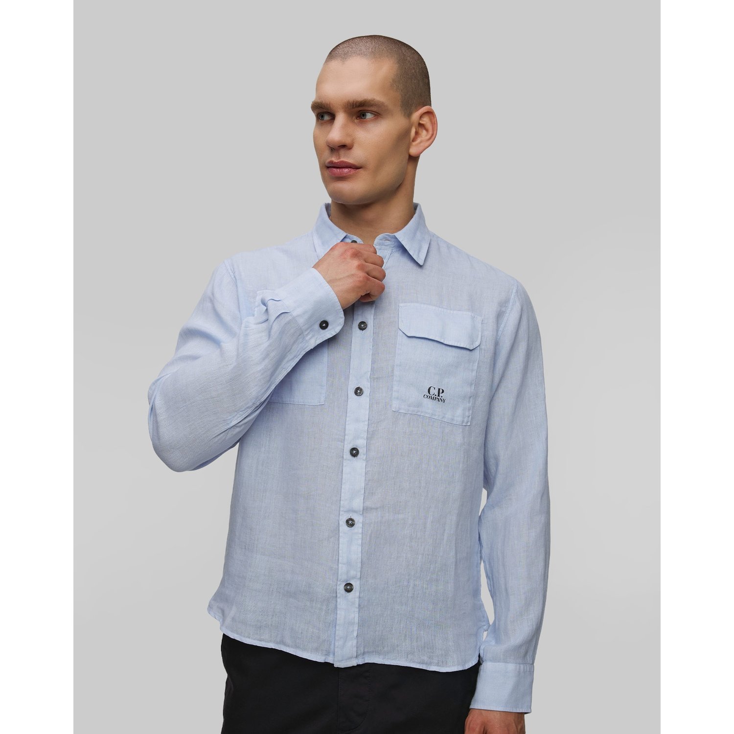 Koszula Męska C.p. Company Linen Shirt Niebieska