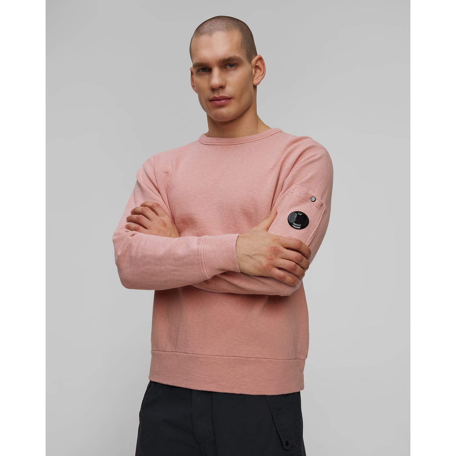 Bluza Męska C.p. Company Malfilè Fleece Crewneck Sweatshirt Różowa