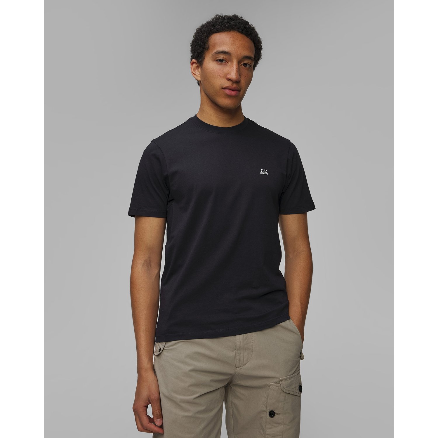 T-shirt Męski C.p. Company 30/1 Jersey Back Goggle T-shirt Granatowy