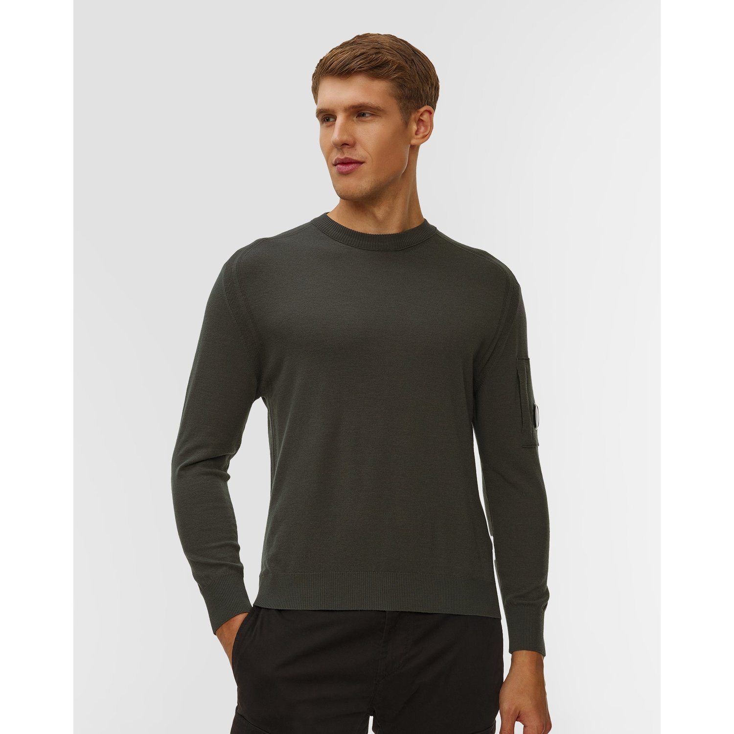 Sweter Męski C.p. Company Extrafine Merino Wool Crewneck Sweater Szary